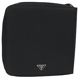 Prada-PRADA MiniDisc Case Nylon Noir Auth 81379-Noir