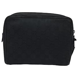 Gucci-Sac à main en toile GG Gucci noir 018 1616 Auth 80604-Noir