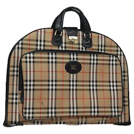 Autre Marque-Housse de vêtement en toile beige et noir à motif Nova Check de Burberrys Auth 80164-Noir,Beige