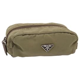 Prada-PRADA Pouch Nylon Beige Auth 80182-Beige