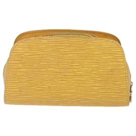 Louis Vuitton-LOUIS VUITTON Epi Dauphine PM Pouch Jaune M48449 LV Auth 80312-Jaune