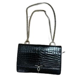 Bolsa Loewe em couro de crocodilo preto Preto