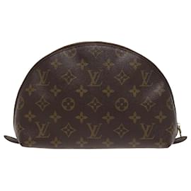 Louis Vuitton-LOUIS VUITTON Monogram Trousse Demi Ronde Cosmetic Pouch M47520 LV Auth 80721-Monogram