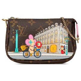 Mini Pochette Accessoires Borsa Louis Vuitton Monogram Vivienne marrone a Parigi Marrone