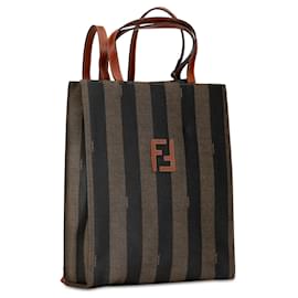 Fendi-Brown Fendi Pequin Convertible Backpack-Brown
