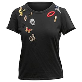 Alexander Mcqueen-Black & Multicolor Alexander McQueen Embellished T-Shirt Size IT 42-Black