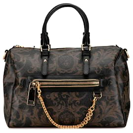 Versace-Bolsa Boston Medusa Chain Versace Preta-Preto