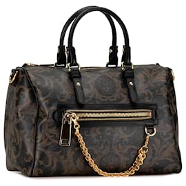 Versace-Bolsa Boston Medusa Chain Versace Preta-Preto