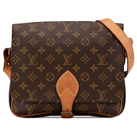 Louis Vuitton-Brown Louis Vuitton Monogram Cartouchiere GM Crossbody Bag-Brown