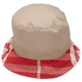 Burberry Bucket Hat in Beige & Rot mit Nova Check-Besatz Beige