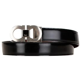 Salvatore Ferragamo Schwarzer Gancini-Ledergürtel von Ferragamo Schwarz