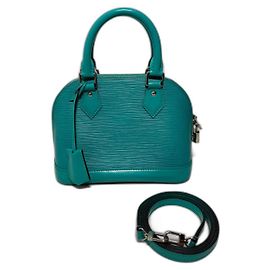 Louis Vuitton Alma BB Couro Epi Turquesa Turquesa