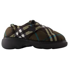 Mules Basse en Velours - Burberry - Nylon - Multicolore Multicolore