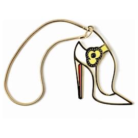 Christian Louboutin-Christian Louboutin Heel Motif Key Ring/Key Holder/Charm Red/Gold-Red