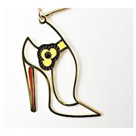 Christian Louboutin-Christian Louboutin Heel Motif Key Ring/Key Holder/Charm Red/Gold-Red