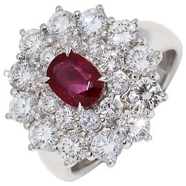 Autre Marque Pt900 Ruby 0.76ct Diamond 2.05ct Ring Size 12 Other