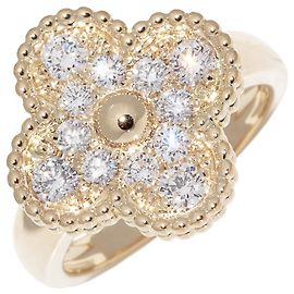 Van Cleef & Arpels Diamond Vintage Alhambra Ring Golden
