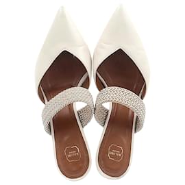Autre Marque-Malone Souliers Maisie Mule Sandals in Off-White Leather -White,Cream