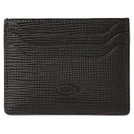 Tod's-Tod's Leather Card Case Black-Black