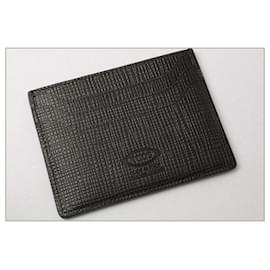 Tod's-Tod's Leather Card Case Black-Black