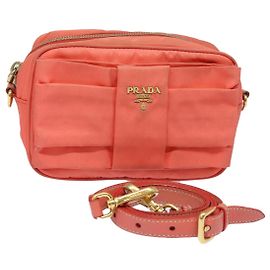 PRADA Bolsa de Ombro de Nylon Laranja Auth 80629 Laranja