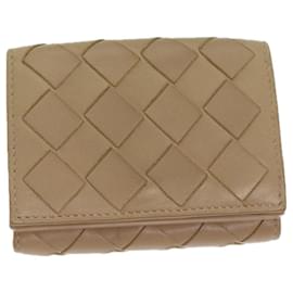 Autre Marque-BOTTEGA VENETA INTRECCIATO Compact Wallet Leather Beige Auth 80983-Beige