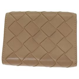 Autre Marque-BOTTEGA VENETA INTRECCIATO Compact Wallet Leather Beige Auth 80983-Beige