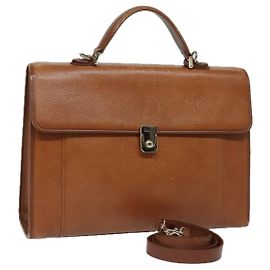 Autre Marque Bolsa de mão em couro Burberrys 2 vias marrom Auth ep4729 Marrom