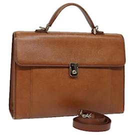 Autre Marque-Burberrys Hand Bag Leather 2way Brown Auth ep4729-Brown