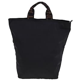 Fendi-FENDI Tote Bag Canvas Black Auth ar11998-Black