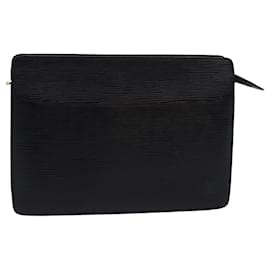Louis Vuitton-LOUIS VUITTON Epi Pochette Homme Clutch Bag Black Noir M52522 LV Auth 80290-Black