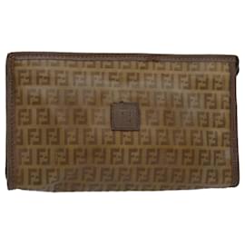 Fendi-Pochette en toile Zucchino FENDI beige Auth 81005-Beige