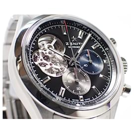 Zénith-ZENITH Chrono Master opened black 03.3300.3604/21.M3300 Genuine goods Mens-Silvery