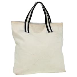 Gucci-GUCCI Tote Bag Canvas White 123439 Auth 81105-White
