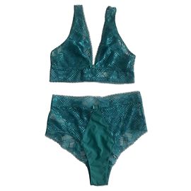 Autre Marque Conjunto de Sujetador Triangular y Braga de Cintura Alta Simone Pérèle Menta Verde