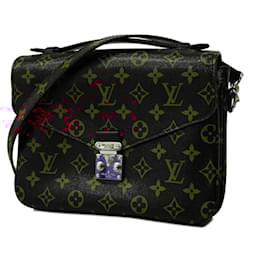 Louis Vuitton-Louis Vuitton Monogram Anfla Rouge Pochette Metis MM M41462-Black,Red
