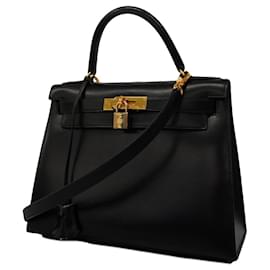 Hermès-Sac à main Hermes Kelly 28-Noir