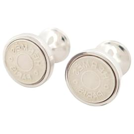 Hermès-HERMES H106531B SEAL CUFFLINKS IN 925 SILVER-Silvery
