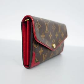 Louis Vuitton-Louis Vuitton Long Wallet Monogram Portefeuille Sarah Retiro-Brown,Fuschia