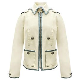 ¡Raro! Chaqueta Chanel 2008 08P botones con logo CC de Karl Lagerfeld 2008 Beige