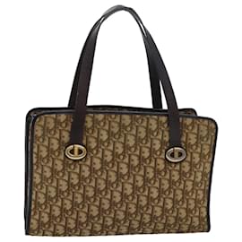 Christian Dior-Christian Dior Trotter Canvas Hand Bag Brown Auth ep4751-Brown