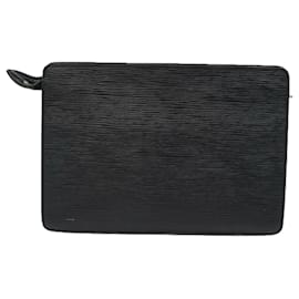 Louis Vuitton-LOUIS VUITTON Epi Pochette Homme Sac à Main Noir M52522 LV Auth 81255-Noir