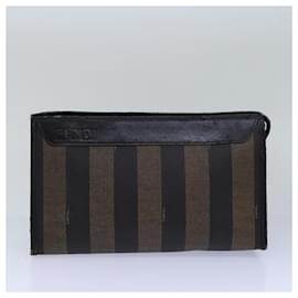 Fendi-Pochette en toile Pecan FENDI 2Set Marron Noir Auth ar11882-Marron,Noir