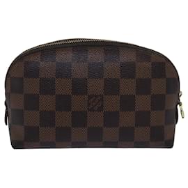 Louis Vuitton-LOUIS VUITTON Pochette Cosmétique PM Damier Ebene N47516 LV Auth 80308-Autre