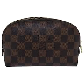 Louis Vuitton-LOUIS VUITTON Damier Ebene Pochette Cosmetic PM Pouch N47516 LV Auth 80308-Other