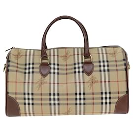 Autre Marque-Burberrys Nova Check Boston Tasche aus PVC-Leder 2-Wege Beige Auth 80146-Beige