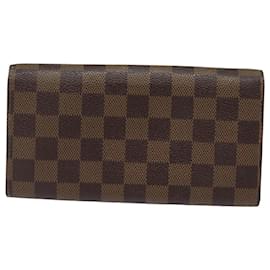 Louis Vuitton-LOUIS VUITTON Damier Ebene Portefeuille Sarah Long Wallet N60491 LV Auth 79229-Other