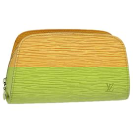 Louis Vuitton-LOUIS VUITTON Epi Dauphine PM Pouch Yellow M48449 LV Auth 81224-Yellow