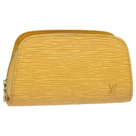 Louis Vuitton-LOUIS VUITTON Epi Dauphine PM Pouch Jaune M48449 LV Auth 81224-Jaune