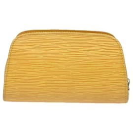 Louis Vuitton-LOUIS VUITTON Epi Dauphine PM Pouch Jaune M48449 LV Auth 81224-Jaune